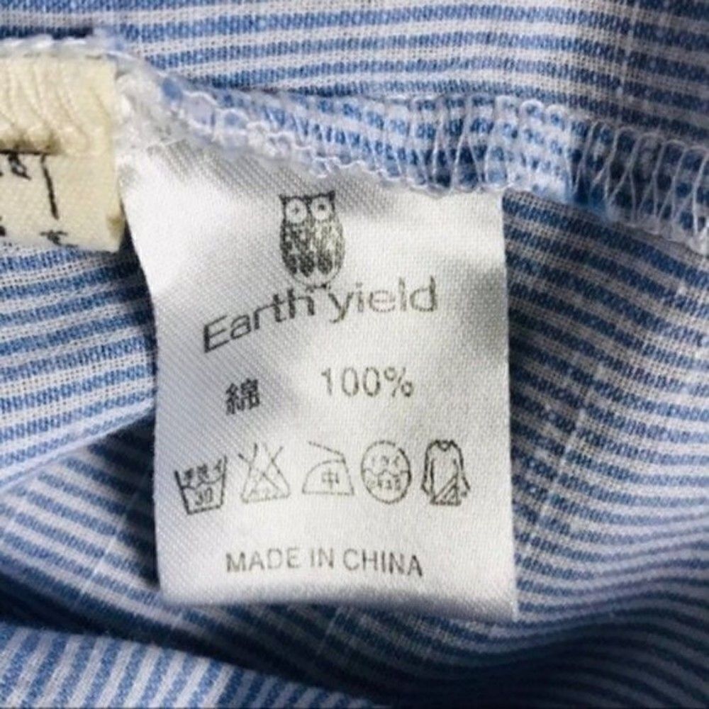EarthYield stripe blue dress embroidered dog Large BoxC - Picture 4 of 4
